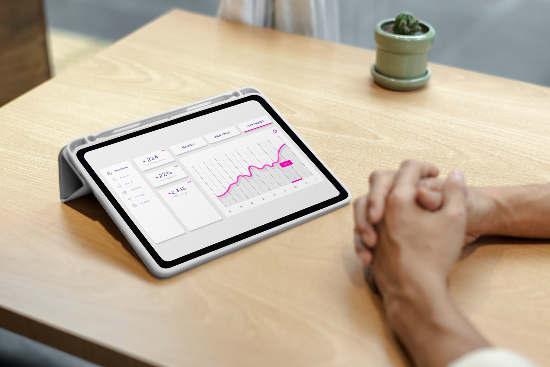 Operations analyst presenting balanced scorecard with trend metrics